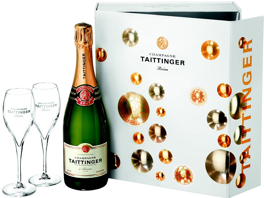 Taittinger (gift box and 2 glasses 0.16l) for 1 bottle